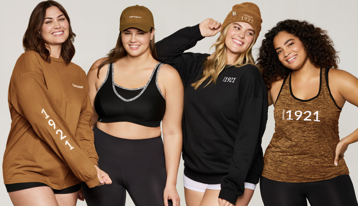 Group of women wearing Carhartt x Glamorise products
